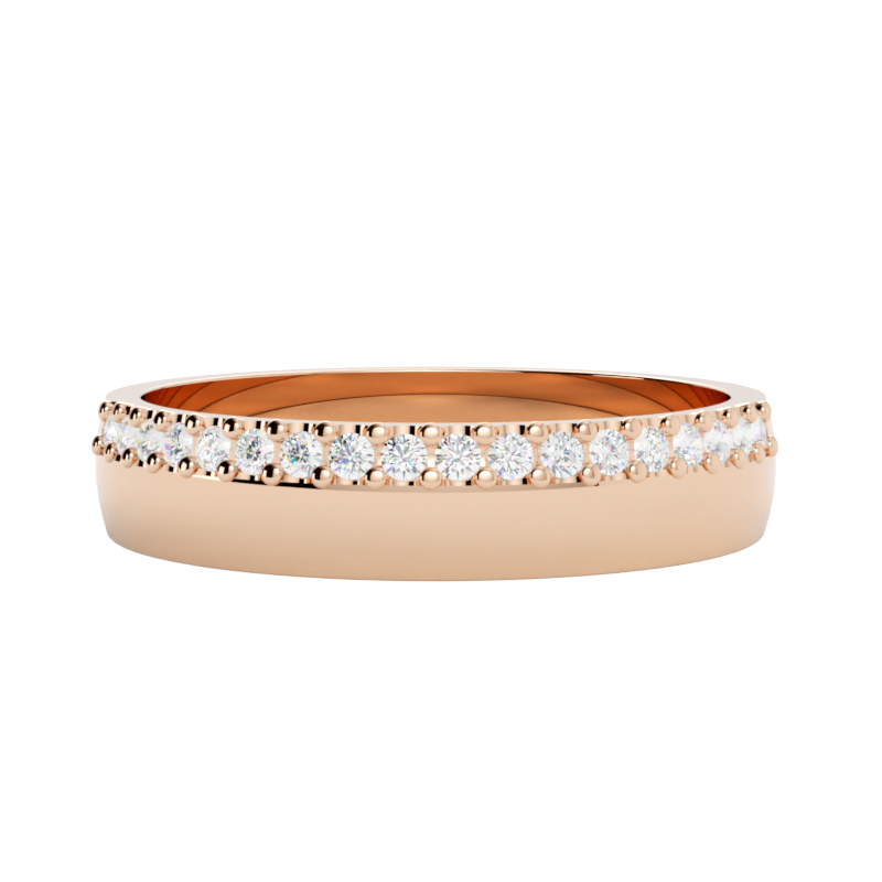 Obrączka z różowego złota z brylantami elegancka i ponadczasowa